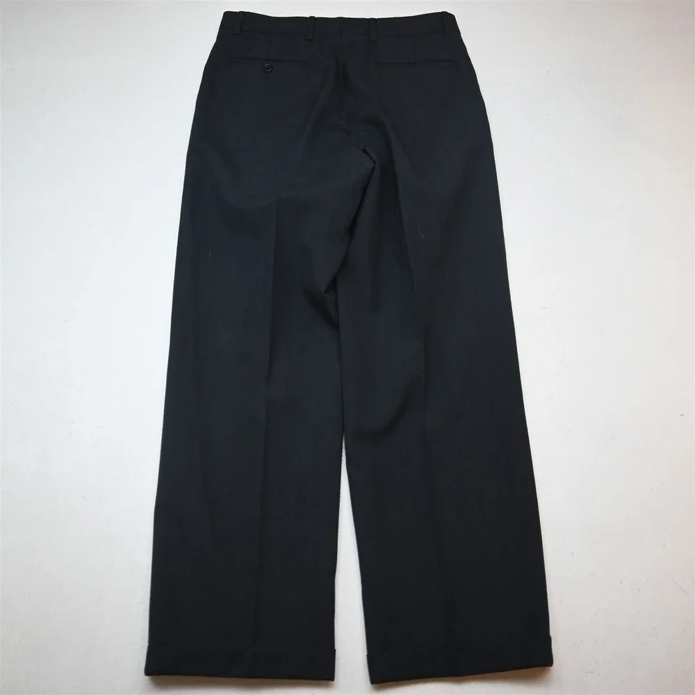 Vtg Y2K 2000s Double Breasted 38S 32x30 Blue Striped Wool Mens Jacket Pants Suit